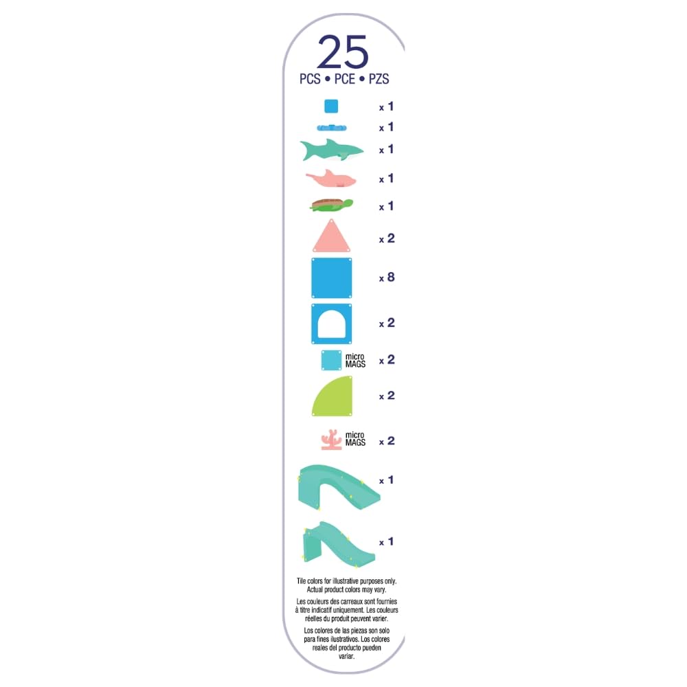 MAGNA-TILES Coral Reef 25-Piece Magnetic Construction Set, The Original Magnetic Building Brand