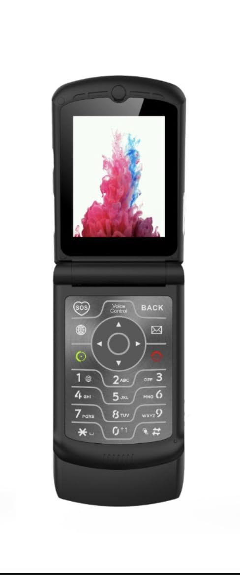 V3 4G LTE Flip Phone, Android 11 Go, Dual Screens (2.4” + 1.2”), 2GB RAM 16GB Storage, USB-C, Removable Battery, Wi-Fi Bluetooth GPS, Simple Easy-Use Cell Phone for Seniors, Kids Travelers