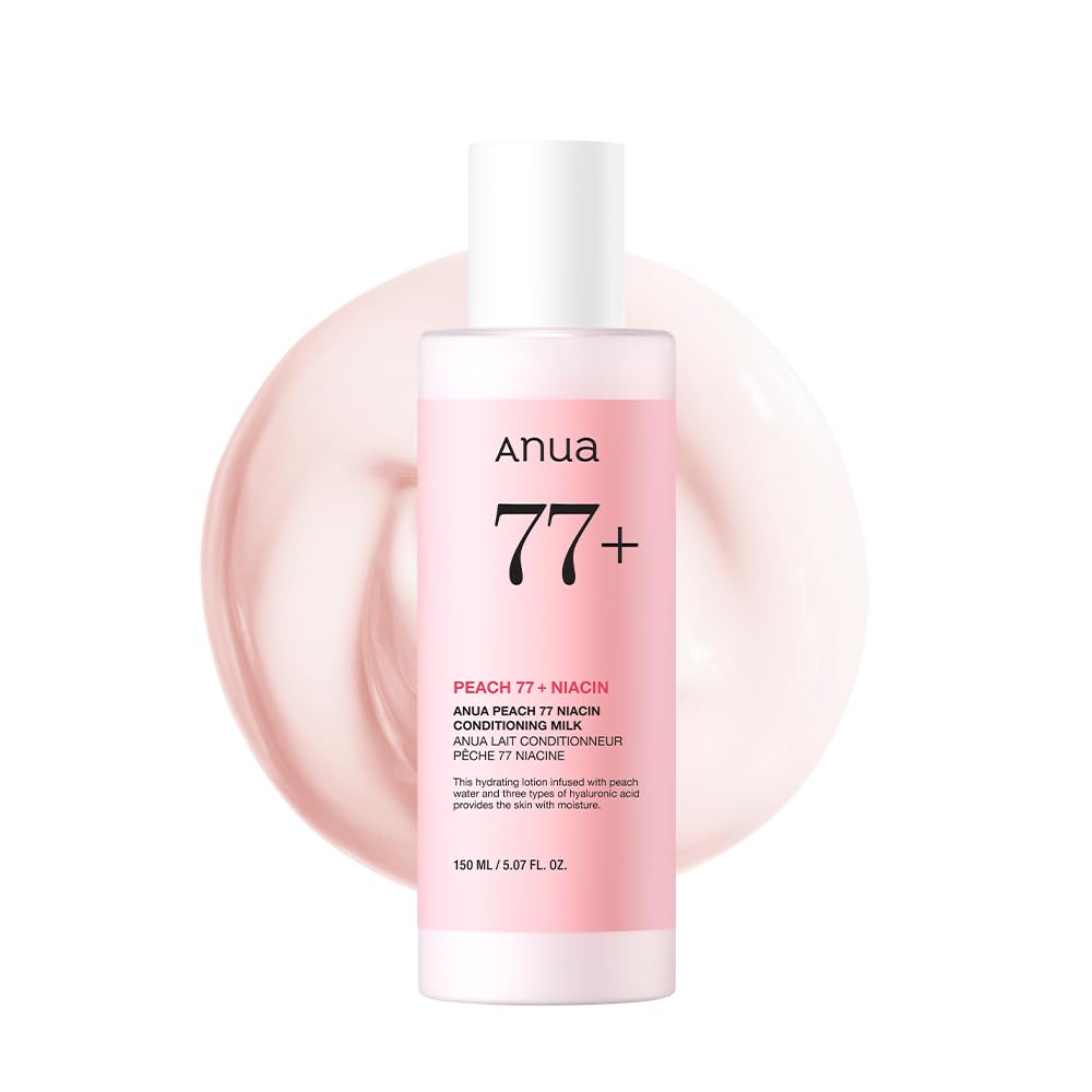 Anua Peach Niacinamide Conditioning Lotion, Face moisturizer with Vitamin B12 & Hyaluronic Acid for glass skin, Brightening & Hydration for Dry Skin, korean skin care, 5.07 fl.oz.