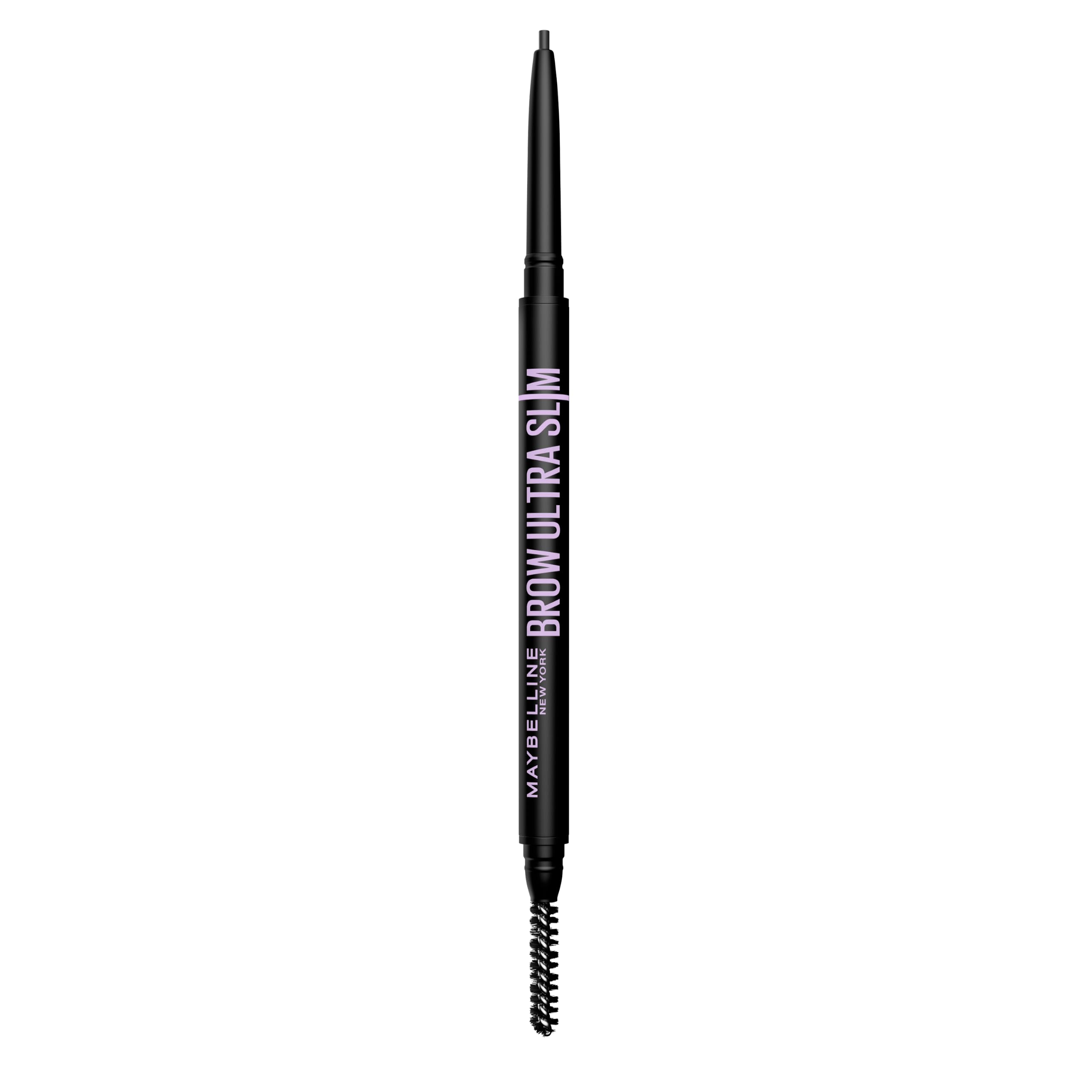 Maybelline Express Brow Ultra Slim Eyebrow Makeup, Brow Pencil with Precision Tip and Spoolie for Defined Eyebrows, Black, 1 Count
