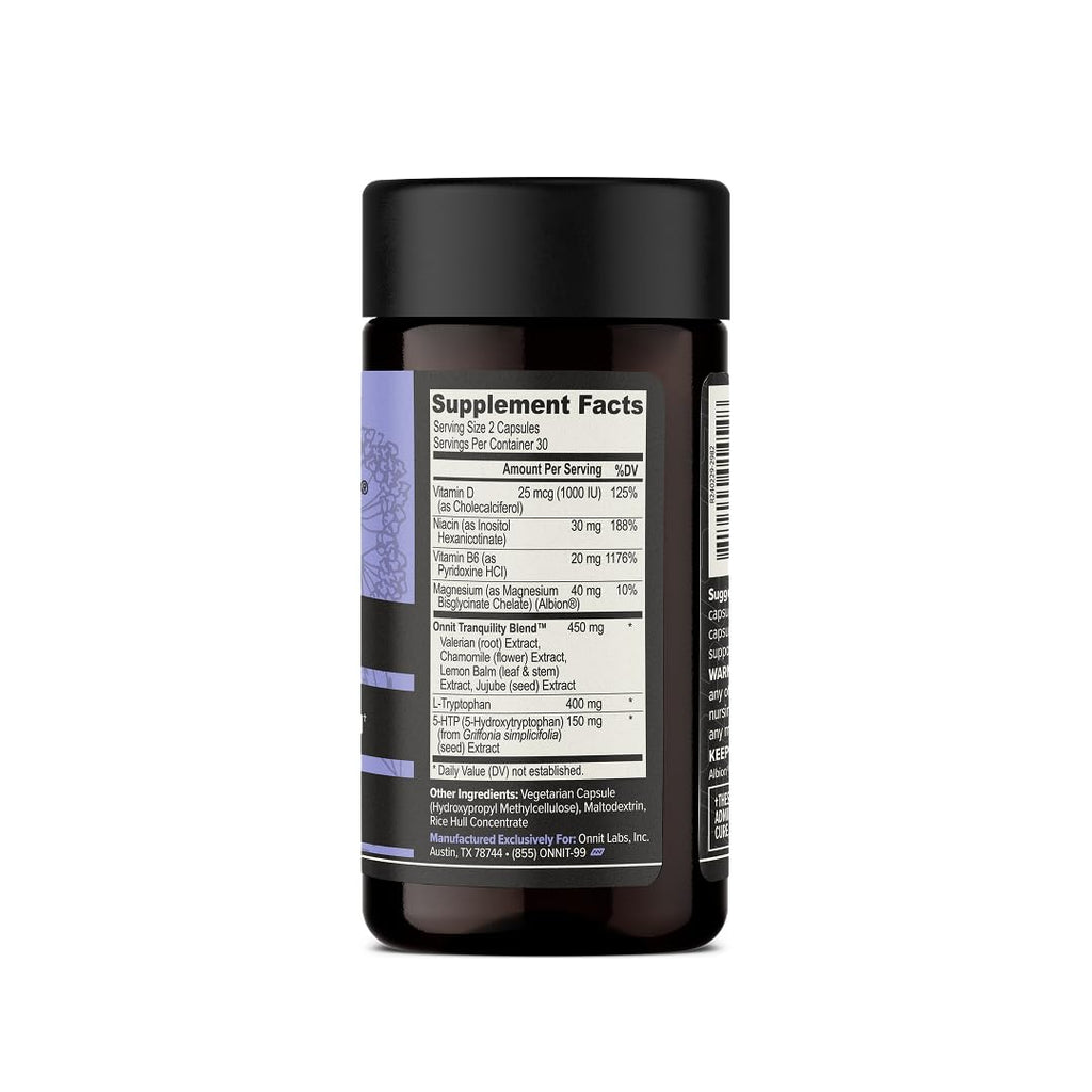 ONNIT New Mood Daily Stress Support Capsules, IGEN Non-GMO Tested Sleep and Mood Support Supplement for Men and Women, Daily Stress Management Capsules, 60 Count
