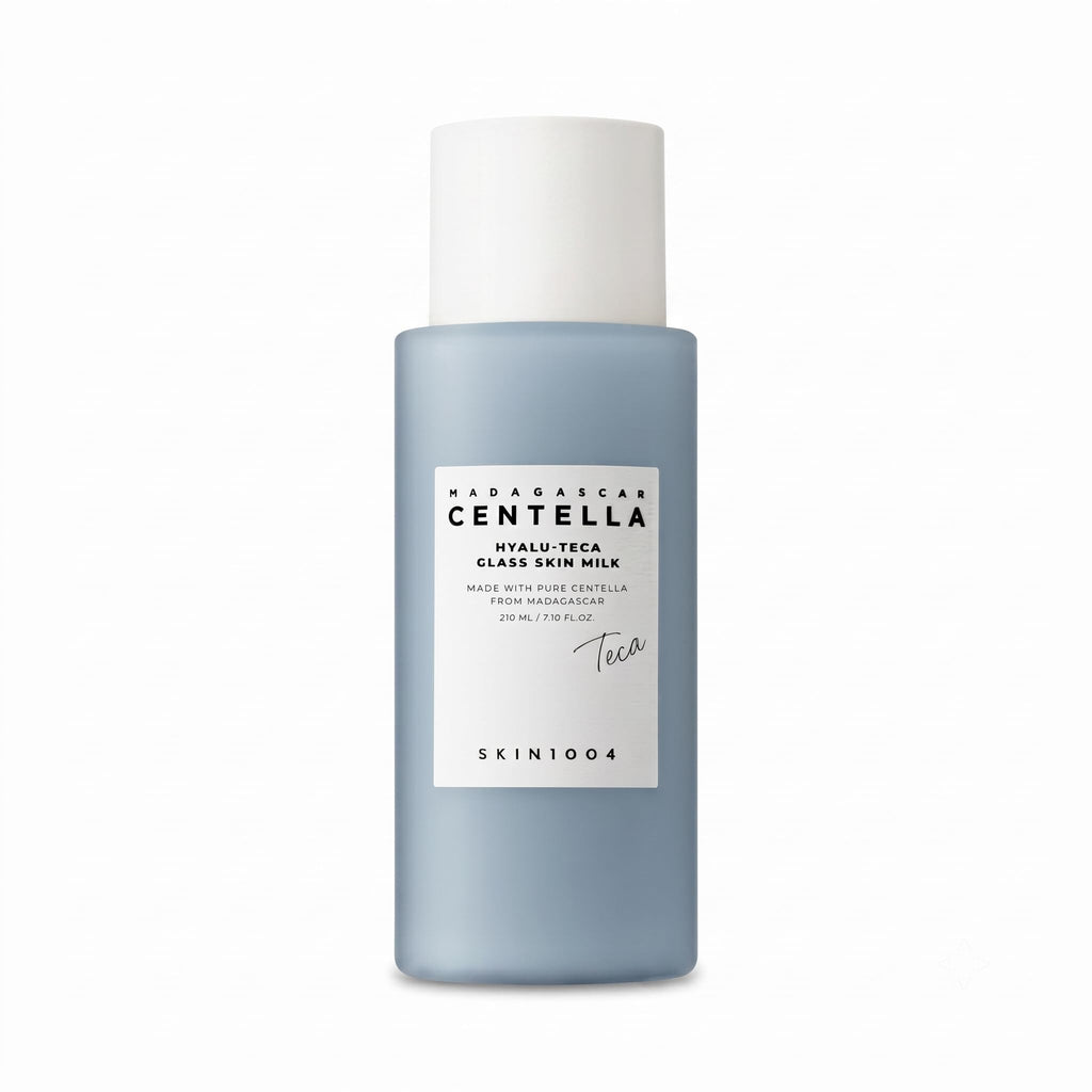 SKIN1004 Hyalu TECA Glass Skin Milk, Hydrating Face Moisturizer for a Dewy Glow, Milky Toner with Hyaluronic Acid for Deep Moisture, Peptides for Elasticity, Korean Skin Care, 7.10 fl.oz / 210ml