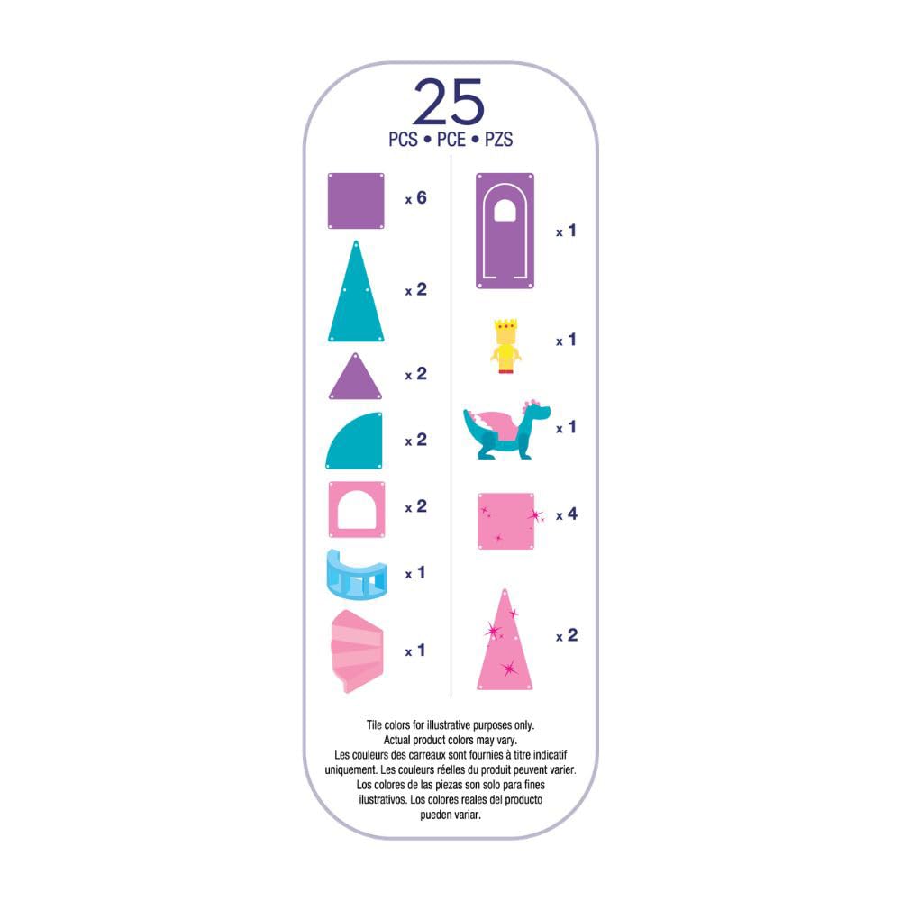 MAGNA-TILES Castle 25-Piece Magnetic Construction Set, The Original Magnetic Building Brand