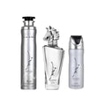 Lattafa Maahir Legacy for Men 3 Piece Gift Set (3.4 Fl Oz EDP + 6.67 Fl Oz Deo + 10.14 Fl Oz Air Freshener)