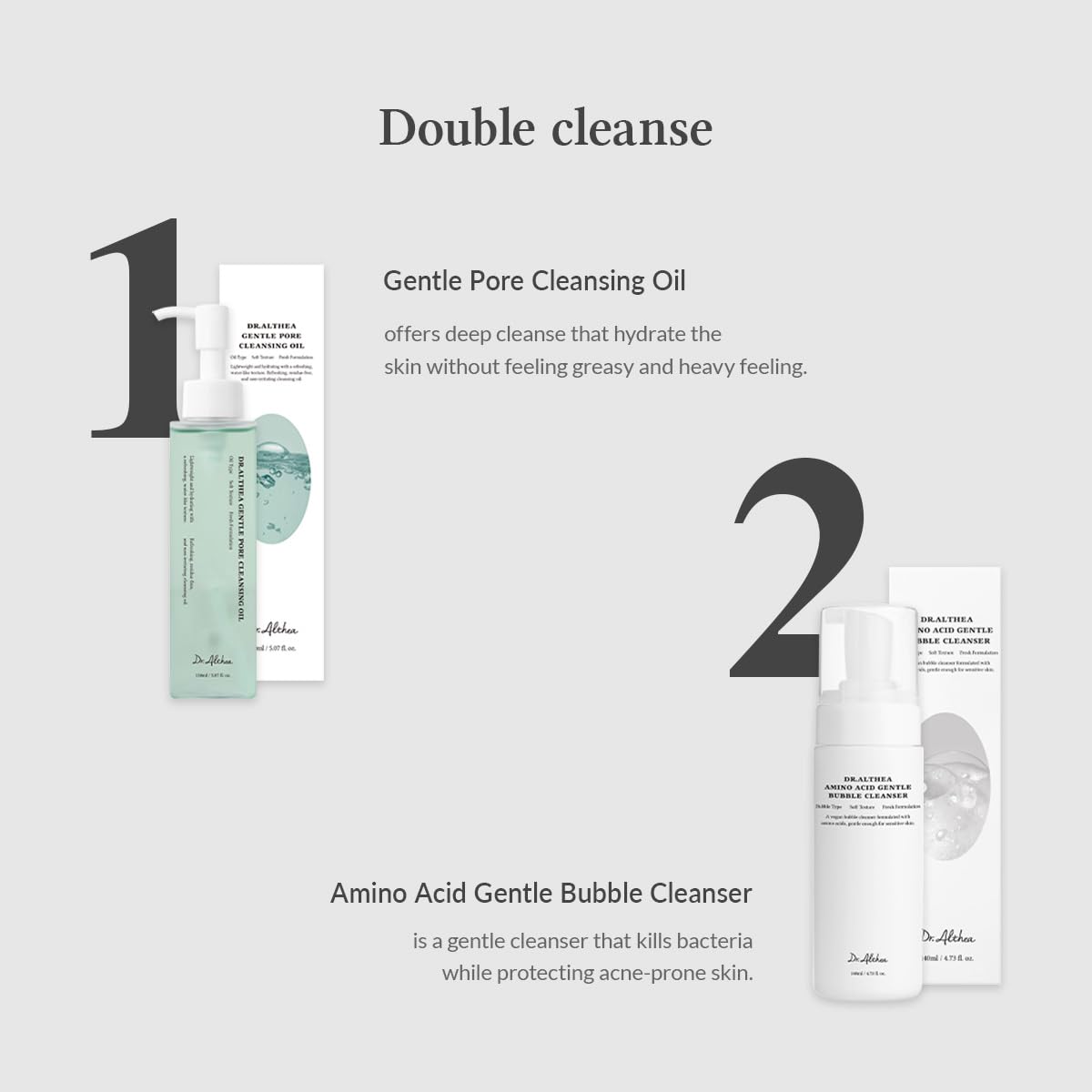 Dr.Althea Amino Acid Gentle Bubble Cleanser | Foam Cleanser | Daily Gentle Face Wash for Sensitive Skin | Vegan Korean Skin Care | 4.73 fl oz