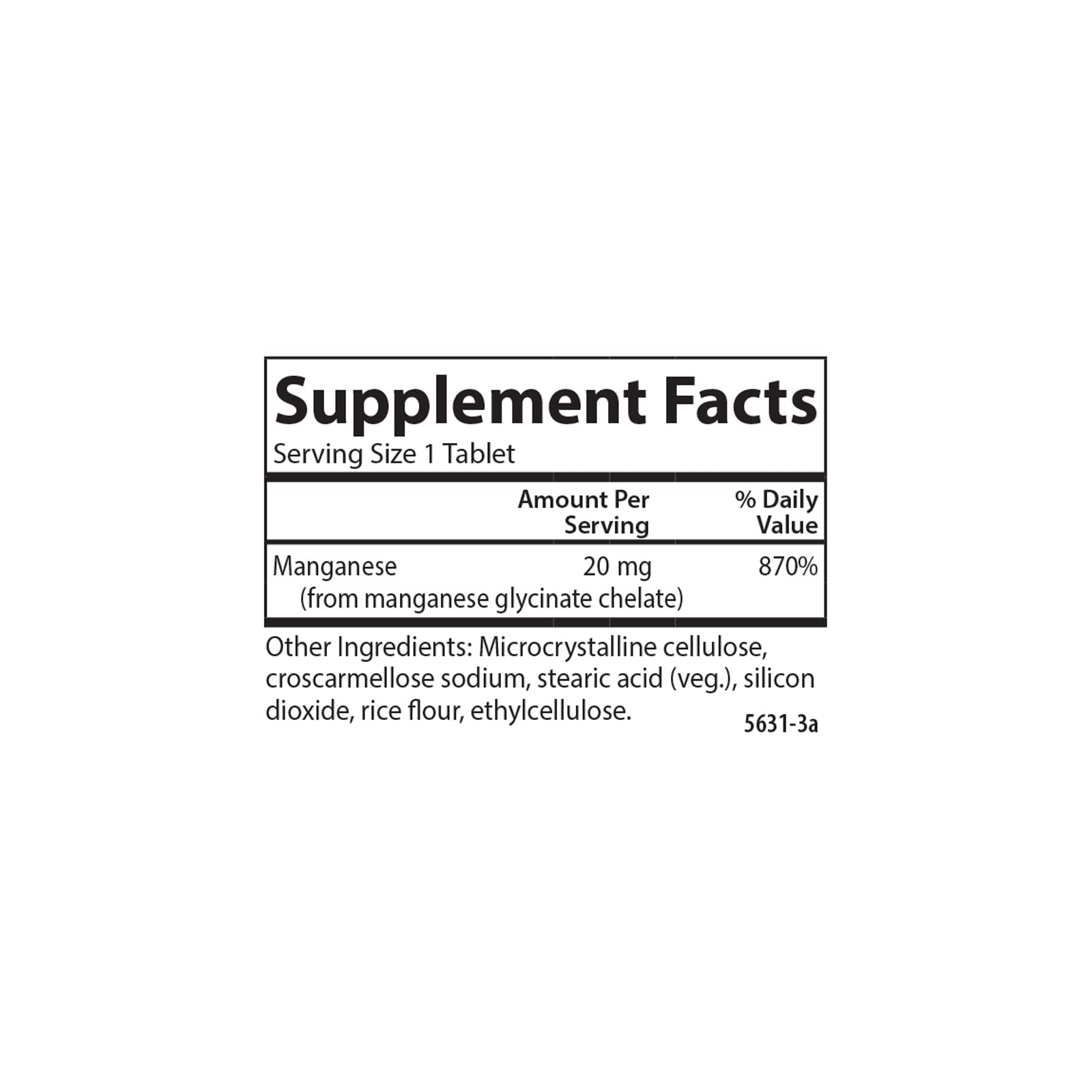 Carlson Chelated Manganese, 20 mg, Superior Absorption, 100 Tablets