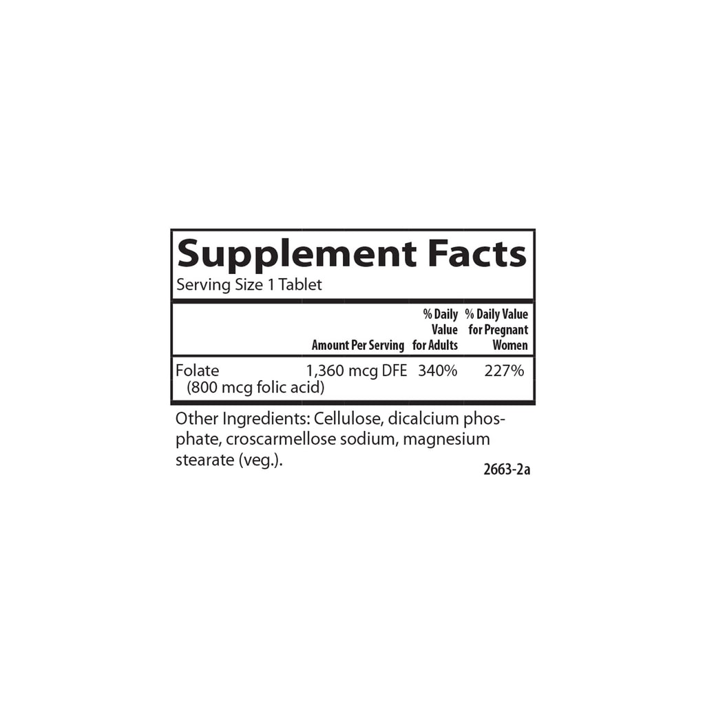 Carlson Folic Acid, 800 mcg, Prenatal Support, 300 Tablets