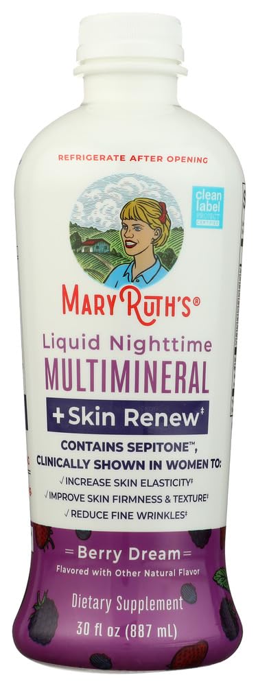 MaryRuth's Liquid Nighttime Liquid Multimineral + Skin Renew, 30 Servings