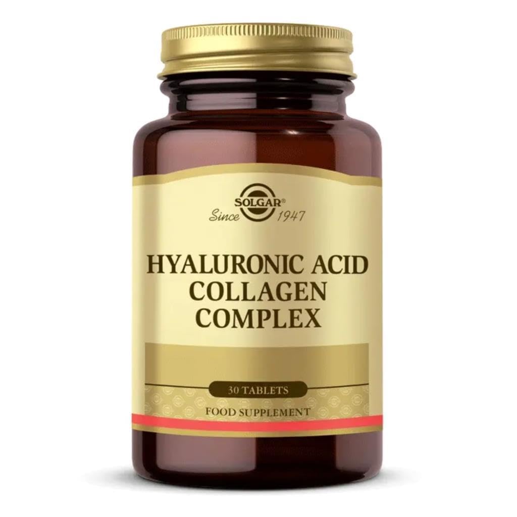 Solgar Collagen Hyaluronic Acid Complex, 30 Tablets - Hydrolyzed Collagen Type 2 - Helps with Fine Lines & Wrinkles - Boosts Skin Collagen & Elasticity - Non-GMO, Gluten & Dairy Free - 30 Servings