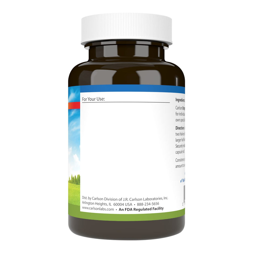 Carlson - Empty Gelatin #1 Capsules, Easy to Separate & Fill, 200 Count (Pack of 1)