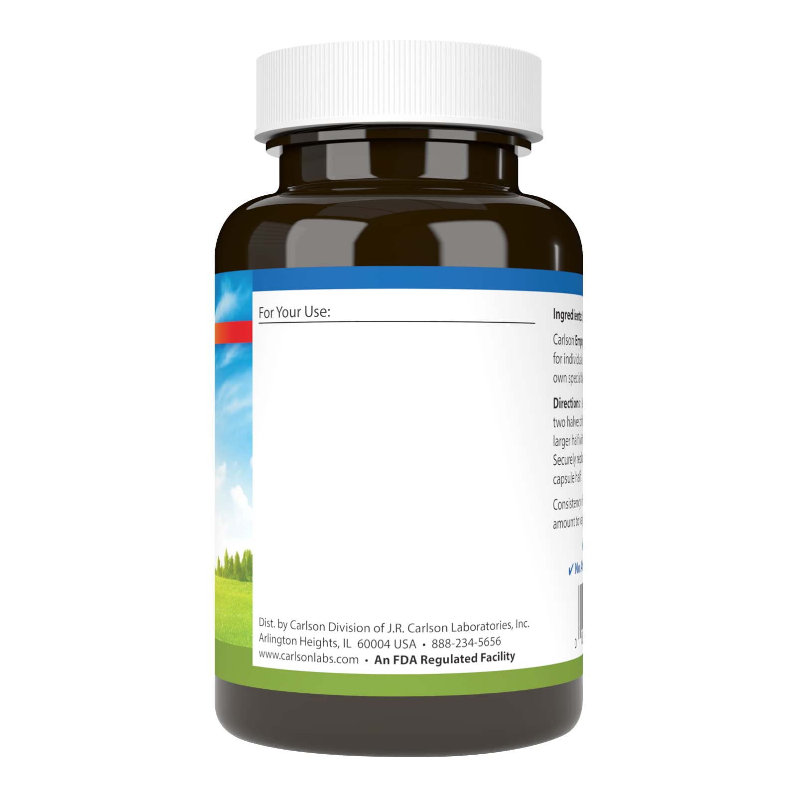 Carlson - Empty Gelatin #1 Capsules, Easy to Separate & Fill, 200 Count (Pack of 1)