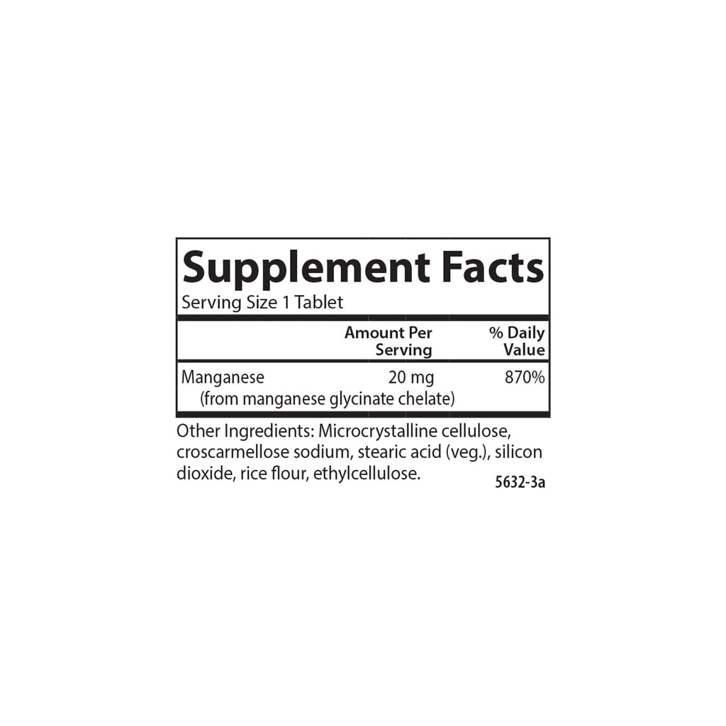 Carlson Chelated Manganese, 20 mg, - Superior Absorption, 250 Tablets