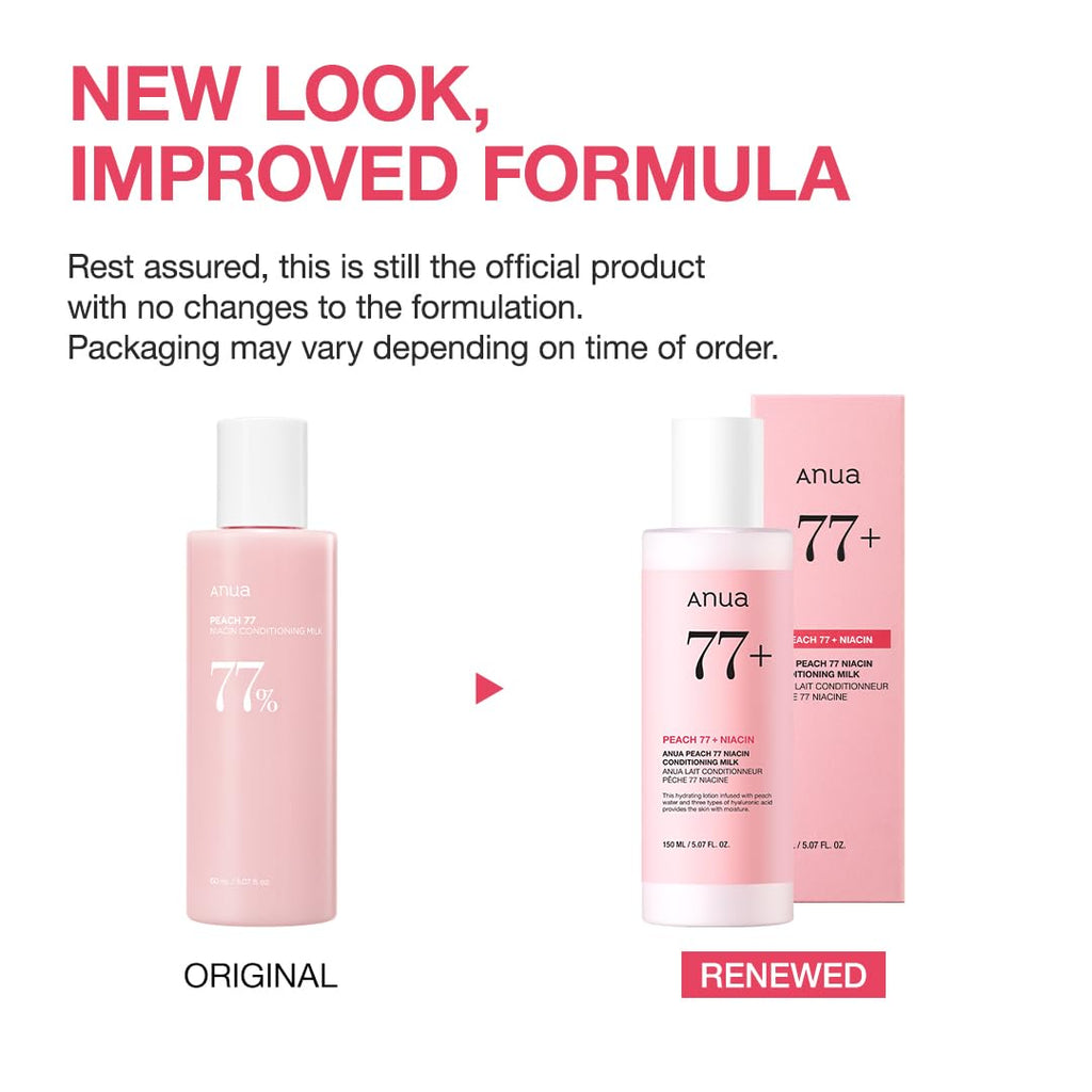 Anua Peach Niacinamide Conditioning Lotion, Face moisturizer with Vitamin B12 & Hyaluronic Acid for glass skin, Brightening & Hydration for Dry Skin, korean skin care, 5.07 fl.oz.