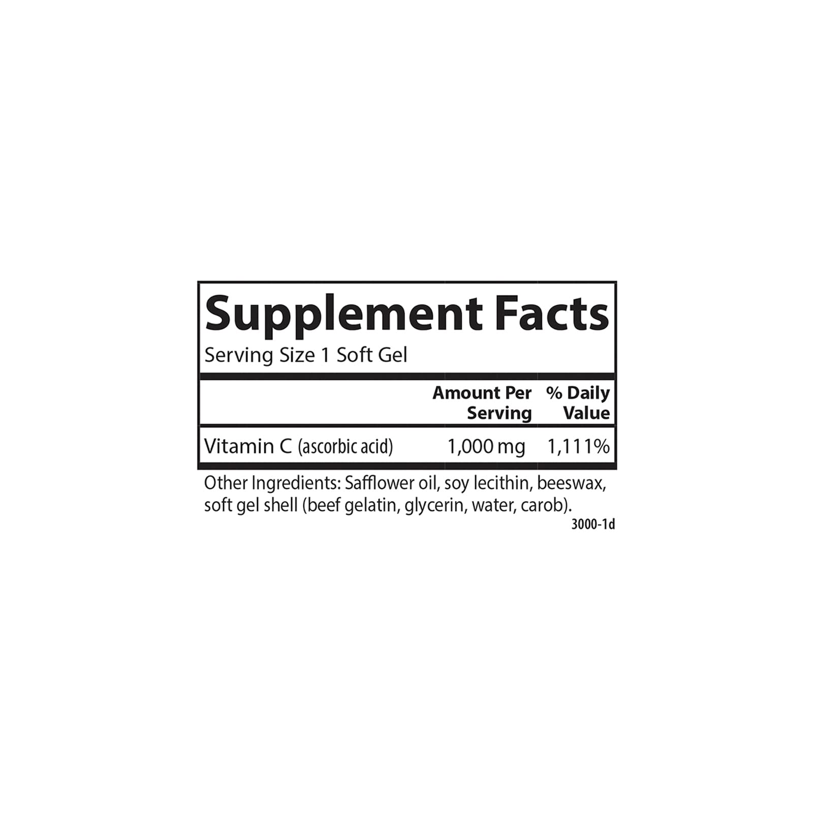 Carlson C-Gels, 1000 mg (1 g), Vitamin C Softgels, 60 Softgels