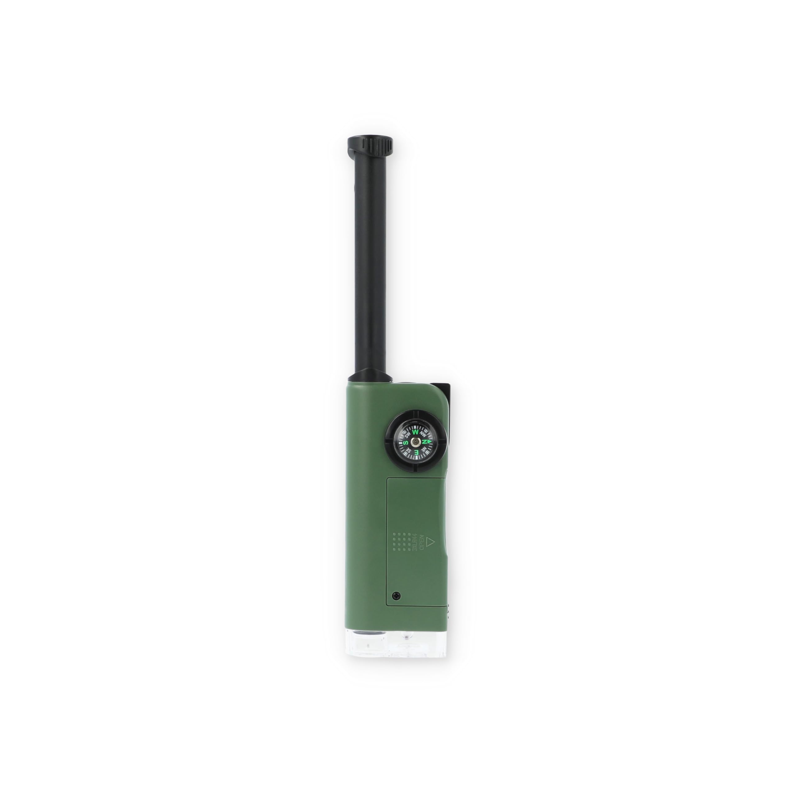 Carson X-Scope Kids 7 Function Multi Purpose Optical Pocket Tool with 30x Microscope, 8x Telescope, 9x Fold-Out Magnifier, Flashlight, Signal Whistle, Directional Compass and Digital Clock (CP-11)