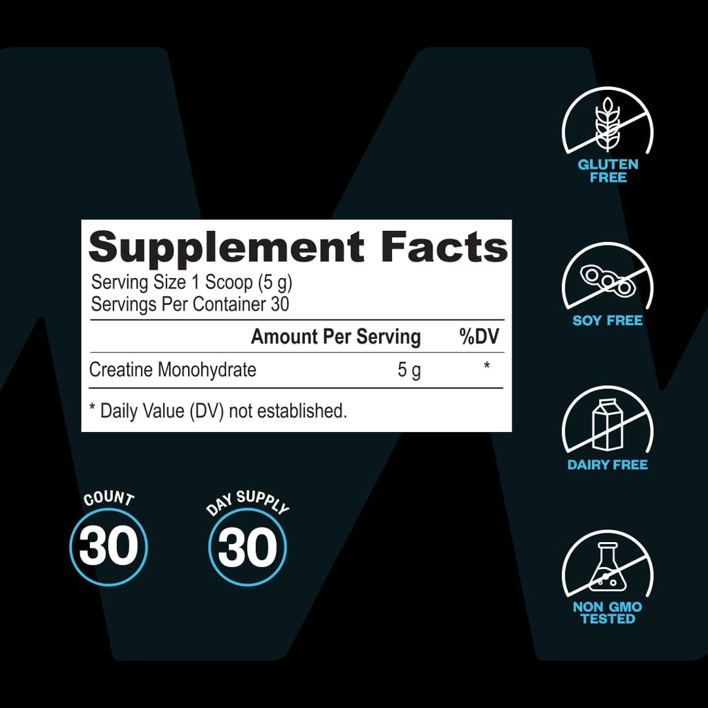 ONNIT Creatine Monohydrate Powder, IGEN(TM) Non-GMO Tested 5g Premium Creatine for Muscle Strength, Power and Lean Mass, Supports Brain Health, Brain Cellular Energy, Unflavored, 30 Servings, 5.29 oz