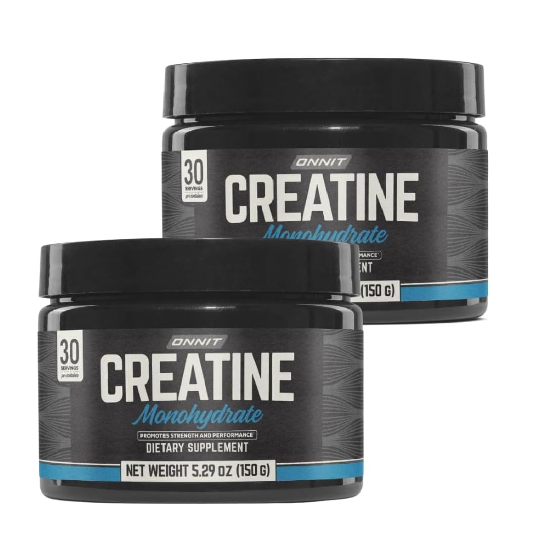 ONNIT Creatine Monohydrate Powder, IGEN™ Non-GMO Tested – 5g Premium Creatine for Muscle Strength, Power & Lean Mass, Supports Brain Health & Cellular Energy, Unflavored, 30 Servings, 5.29 oz 2-Pack