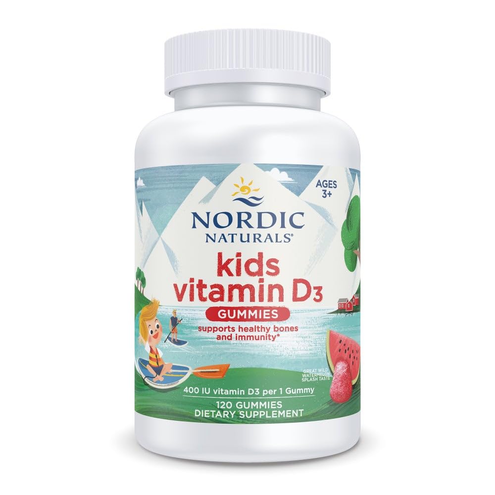 Nordic Naturals Kids Vitamin D3 Gummies, 400 IU, Watermelon - 60 Count