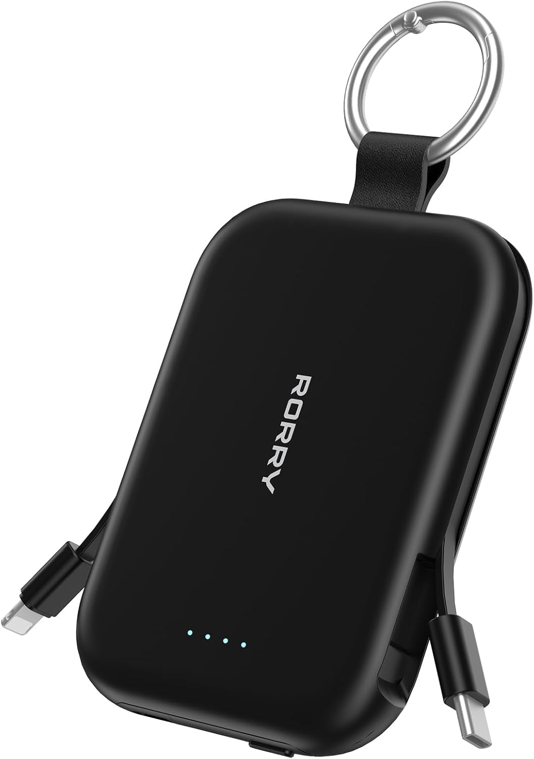 RORRY CharmGo Portable Charger, 5000mAh Power Bank with Built-in Cables