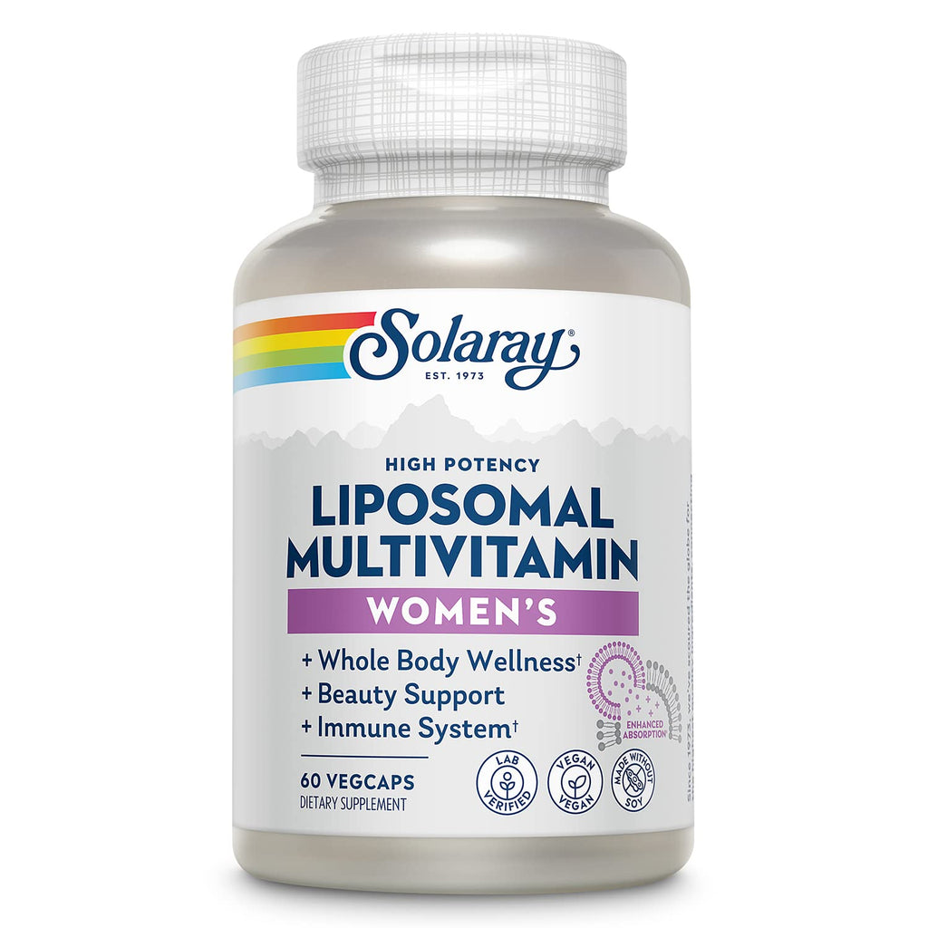 SOLARAY Liposomal Multivitamin for Women, Enhanced Absorption, High Potency w/Iron, Vitamin D, Vitamin C, B12, Biotin, CoQ10, Immune Support, Bone Health, Vegan, 30 Servings, 60 VegCaps