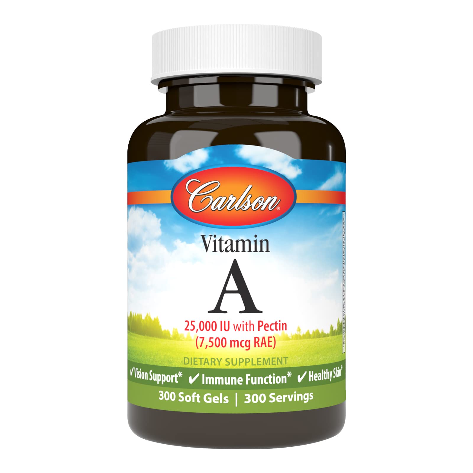 Carlson Vitamin A, 25000 IU (7500 mcg RAE), with Pectin, 300 Softgels