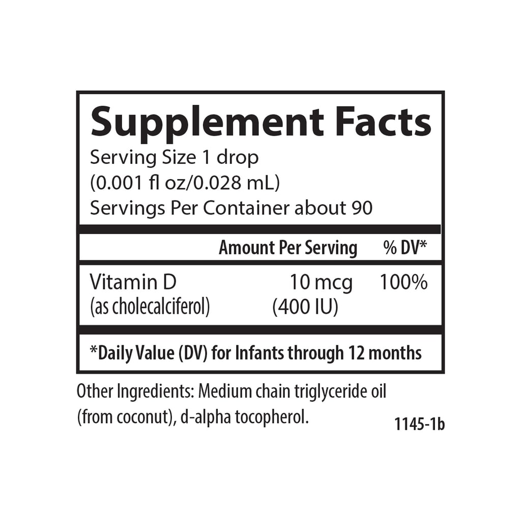 Carlson Baby's Plant-Based Super Daily D3, Unflavored, 90 Drops (2.54 mL)