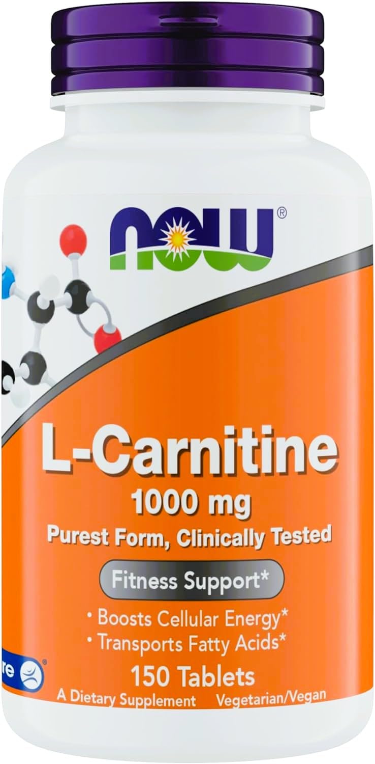 NOW Foods Supplements, L-Carnitine 1,000 mg, Purest Form, Carnipure, Amino Acid, Tablets, 150 Count