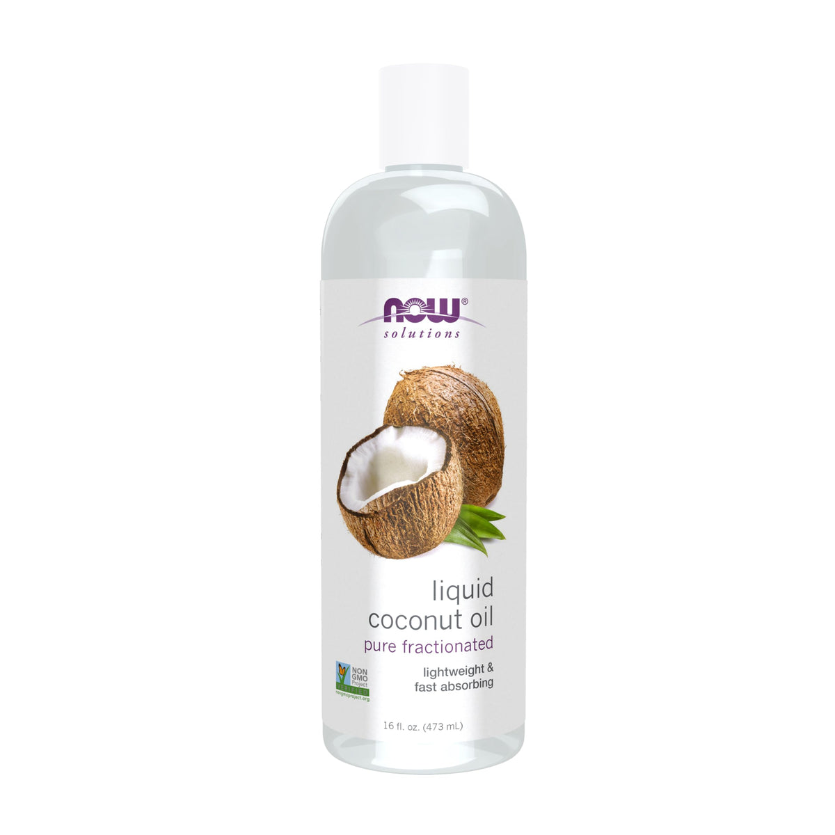 NOW Foods Solutions, Liquid Coconut Oil, Light and Nourishing, 16-Ounce