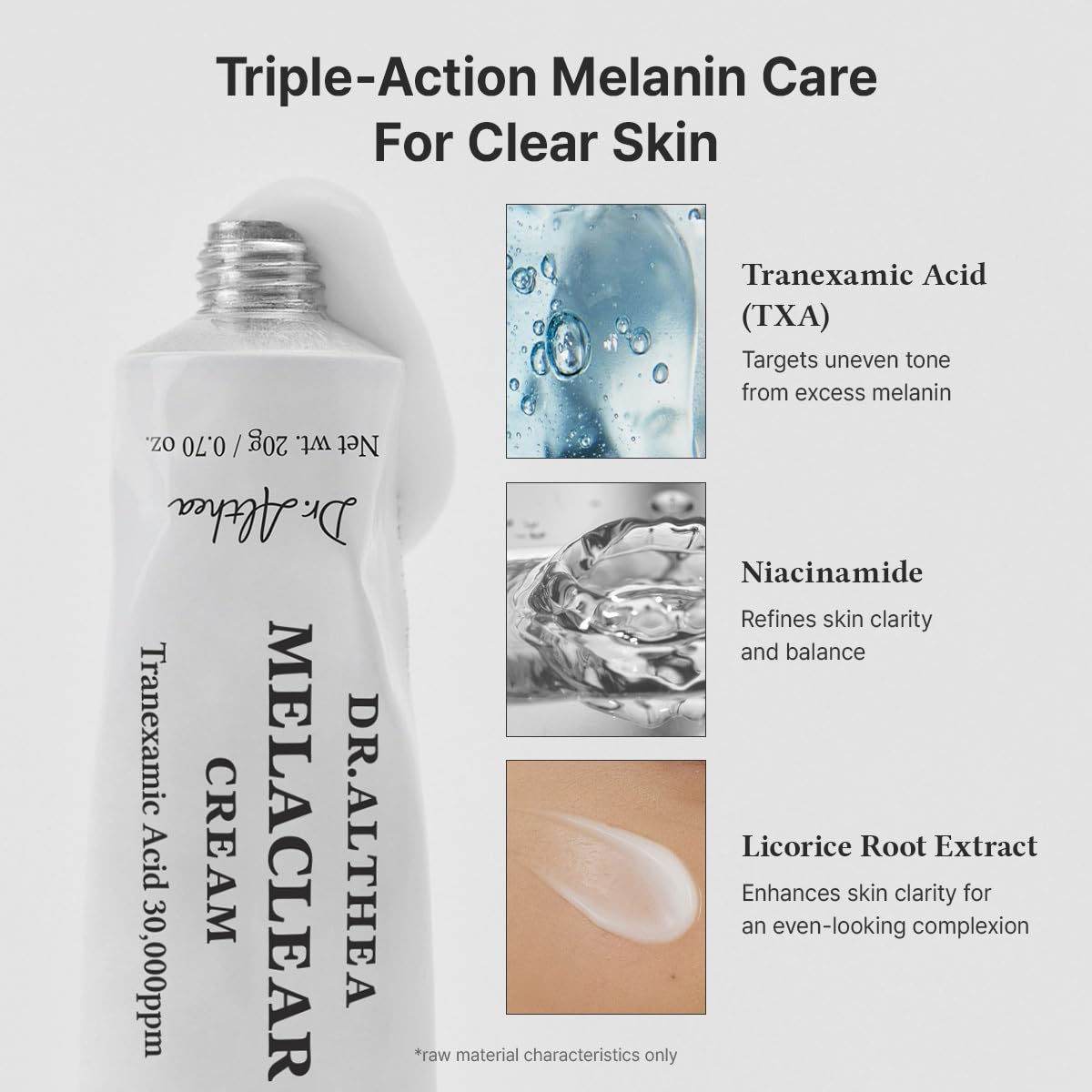 Dr.Althea Melaclear Cream, Korean Vegan Skin Care, 0.70 Fl Oz