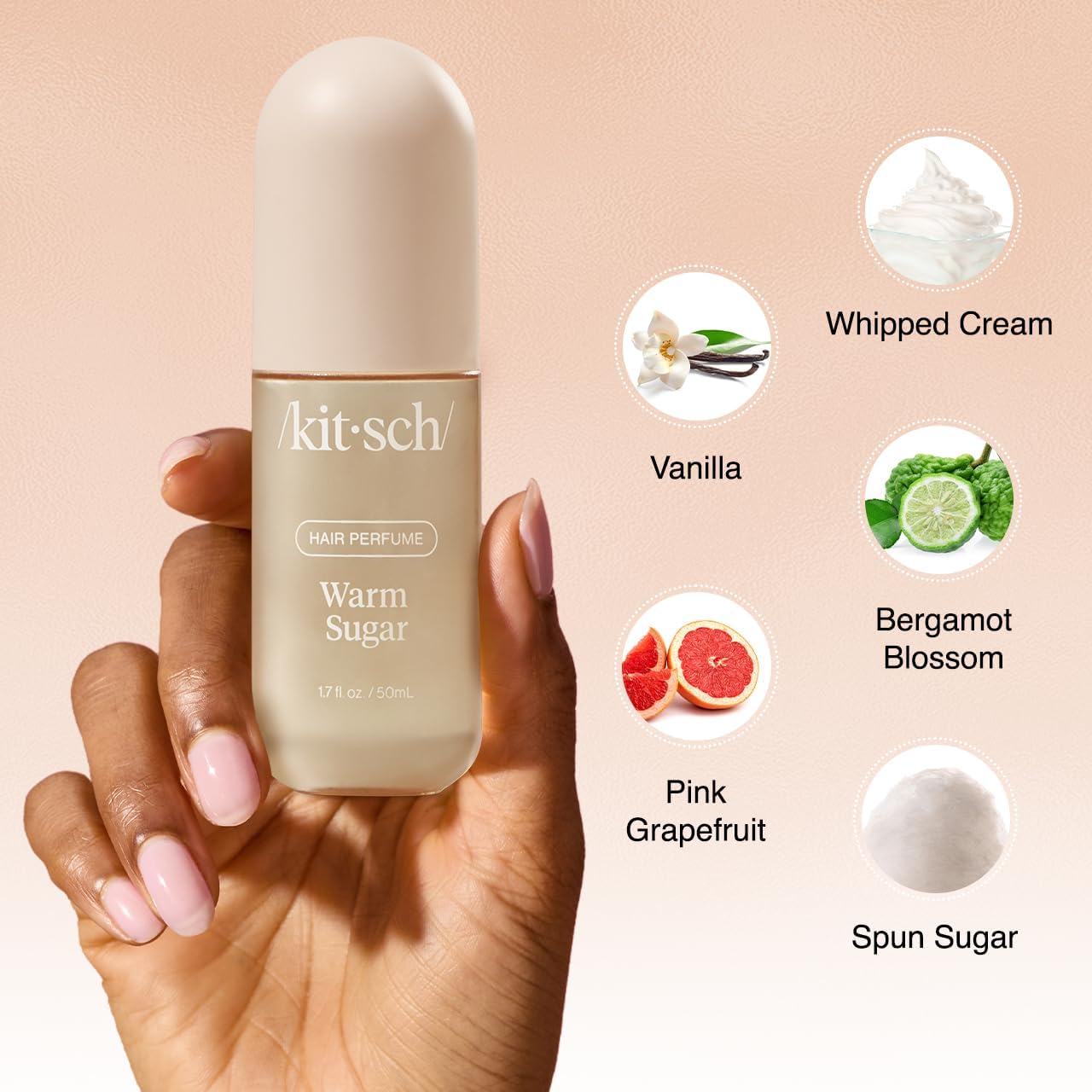 Kitsch Hair Perfume for Women – Hair Spray & Body Mist – Warm Sugar, 50mL