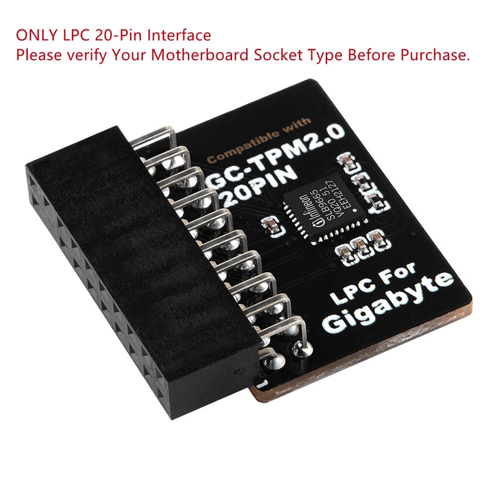 NewHail TPM2.0 Module LPC 20Pin Module with Infineon SLB9665 for Gigabyte Motherboard Compatible with GC-TPM2.0