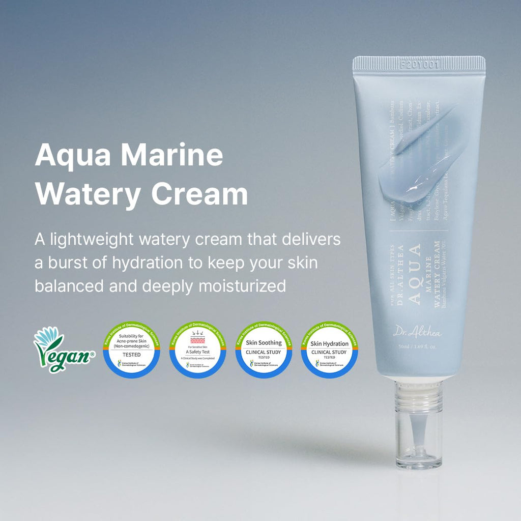 Dr.Althea Aqua Marine Watery Cream, 1.69 Fl Oz, Korean Vegan Skin Care