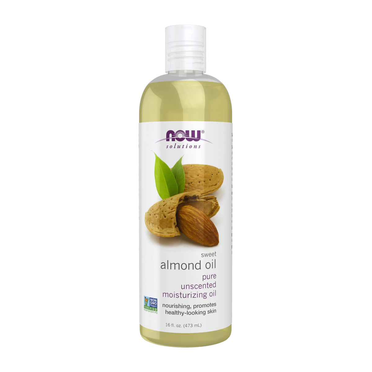 NOW Solutions Sweet Almond Oil, Moisturizer, Unscented, 16 fl. oz