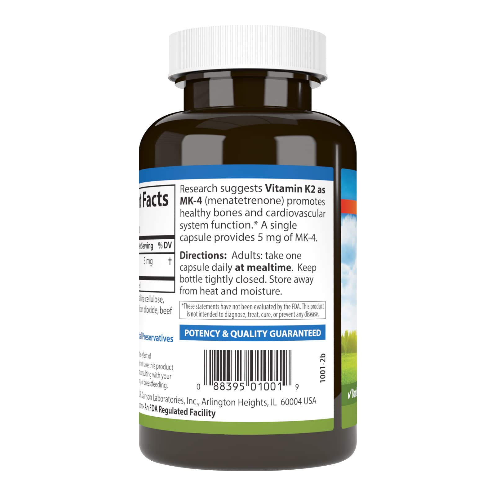Carlson Vitamin K2 MK-4 (Menatetrenone), 5 mg, Bone Support, 180 Capsules