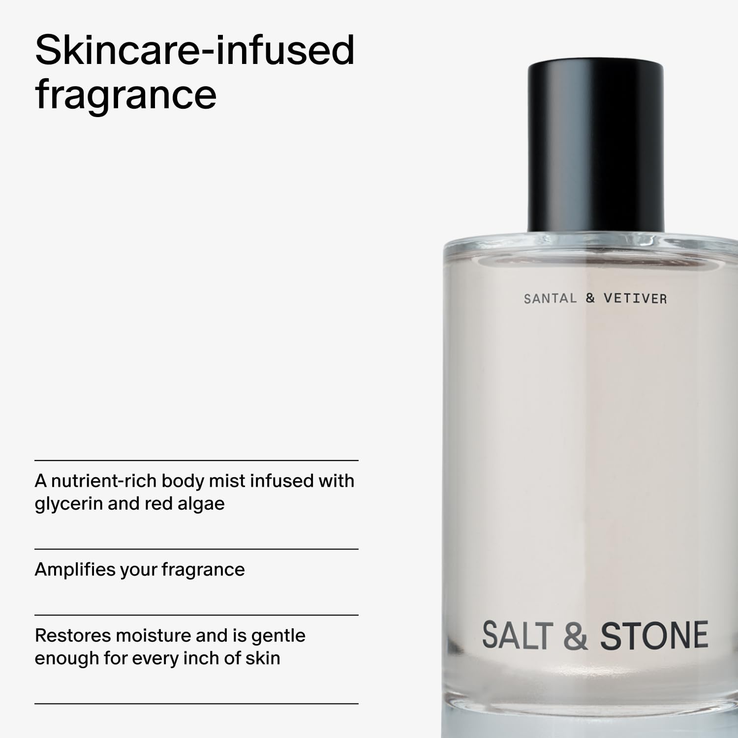 Salt & Stone Hair & Body Mist for Women & Men, Santal & Vetiver 3.4 fl oz