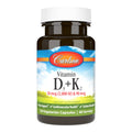 Carlson Vitamin D3 + K2, 50 mcg (2000 IU), Bone Support, 120 Capsules