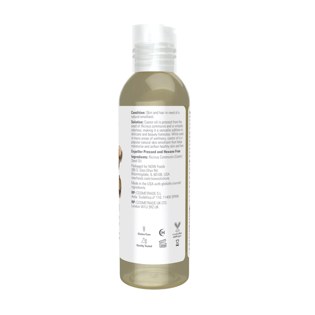 NOW Solutions, Castor Oil, Versatile Skin Care, Multi-Purpose, 4 fl. oz