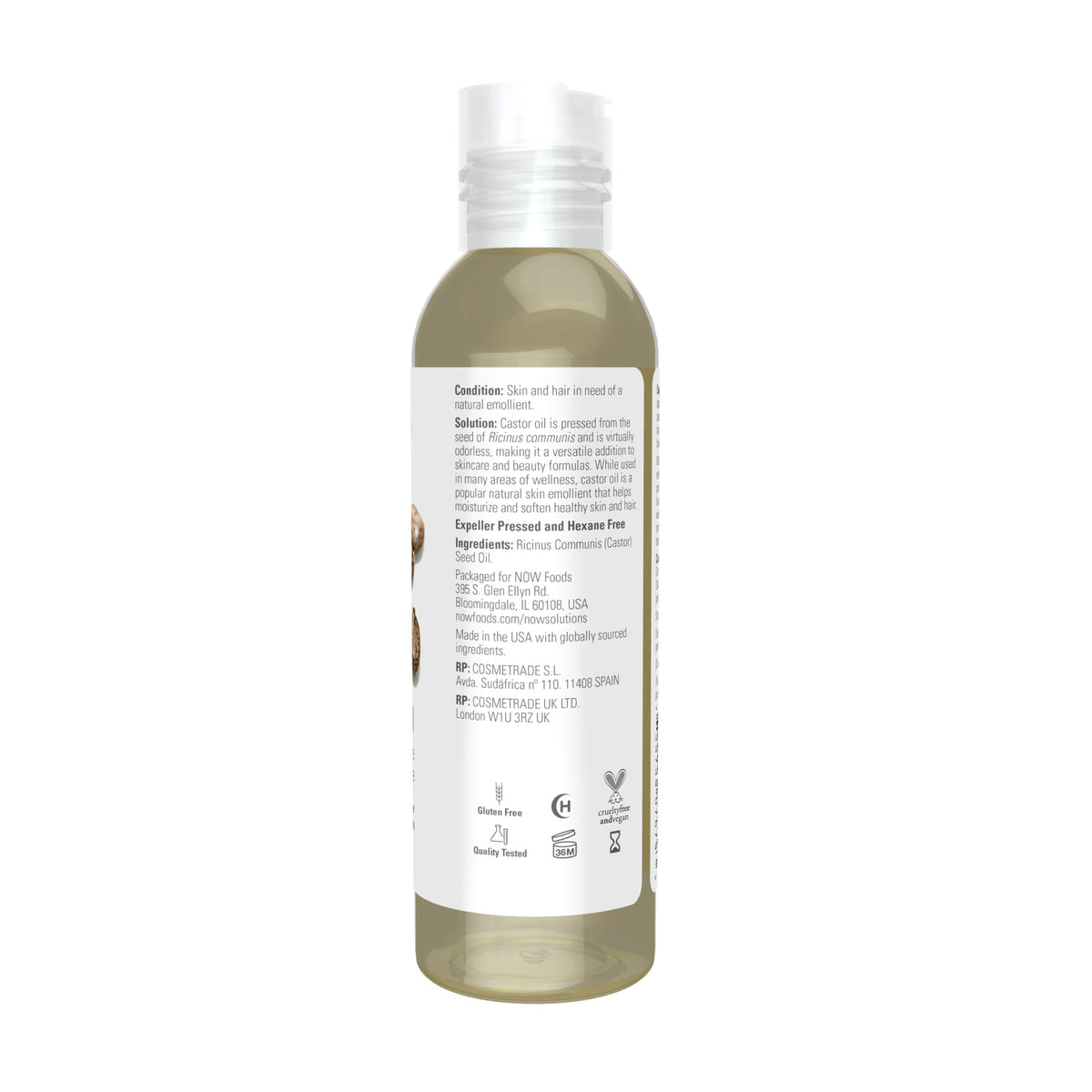 NOW Solutions, Castor Oil, Versatile Skin Care, Multi-Purpose, 4 fl. oz