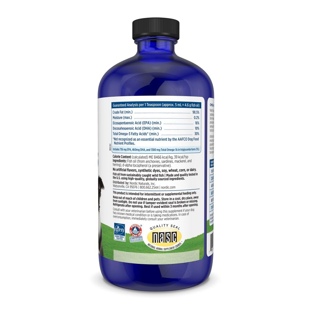 Nordic Naturals Omega-3 Pet, 1380mg Fish Oil for Dogs w/EPA DHA - 16oz