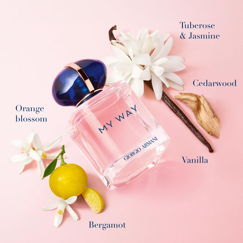 Armani Beauty- My Way - Eau de Parfum Refill - Women's Perfume - Floral Woody Fragrance - Bergamot, Orange Blossom, Tuberose, Jasmine, Cedarwood, Vanilla and White Musk Notes - 3.3 Fl Oz