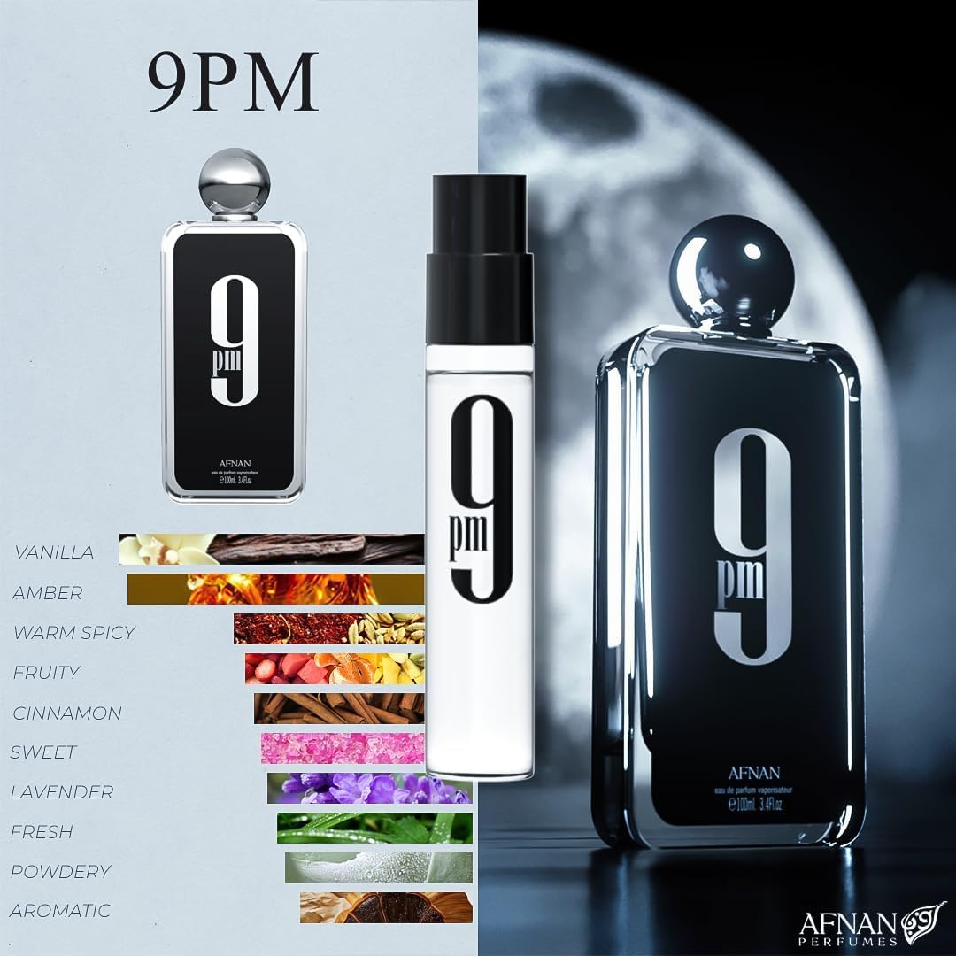 Afnan 9 Series Discovery Kit, 5-Piece Miniature Perfume Set - 2ml x 5 Vials