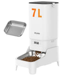 MUBBI Automatic Dog Feeder with Elevated Stand - 7L Cat Food Dispenser with Large Food Tray, Timed Auto Cat Feeder for Dry Food, 6 Meals Per Day, No-Jam, Freshness Design, Detachable for Easy Clean