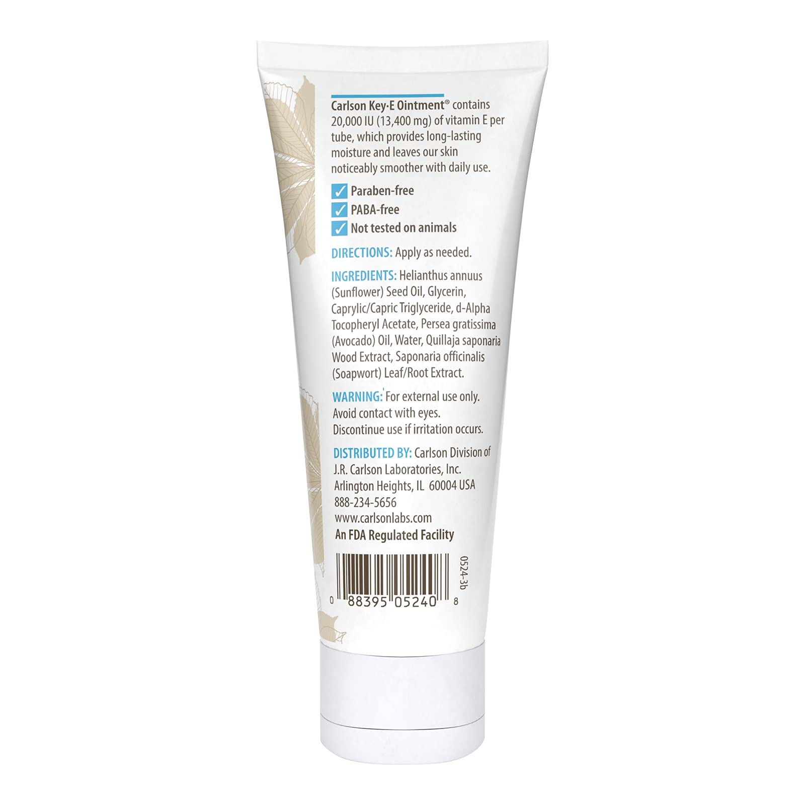 Carlson Key-E Ointment, For Dry & Rough Skin, Coconut Oil, Unscented, 4 oz