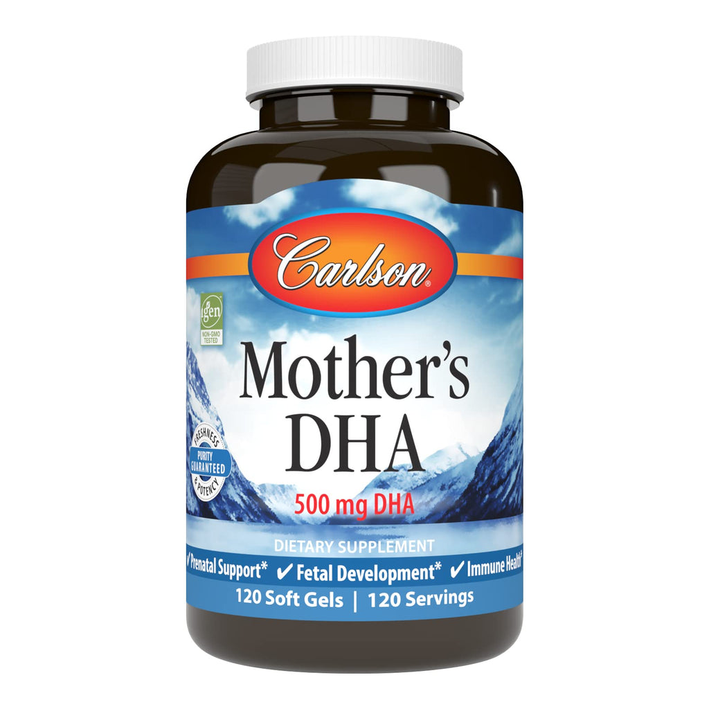 Carlson Mother's DHA, 500 mg, DHA, Nutrients for Baby & Mom, 120 Softgels