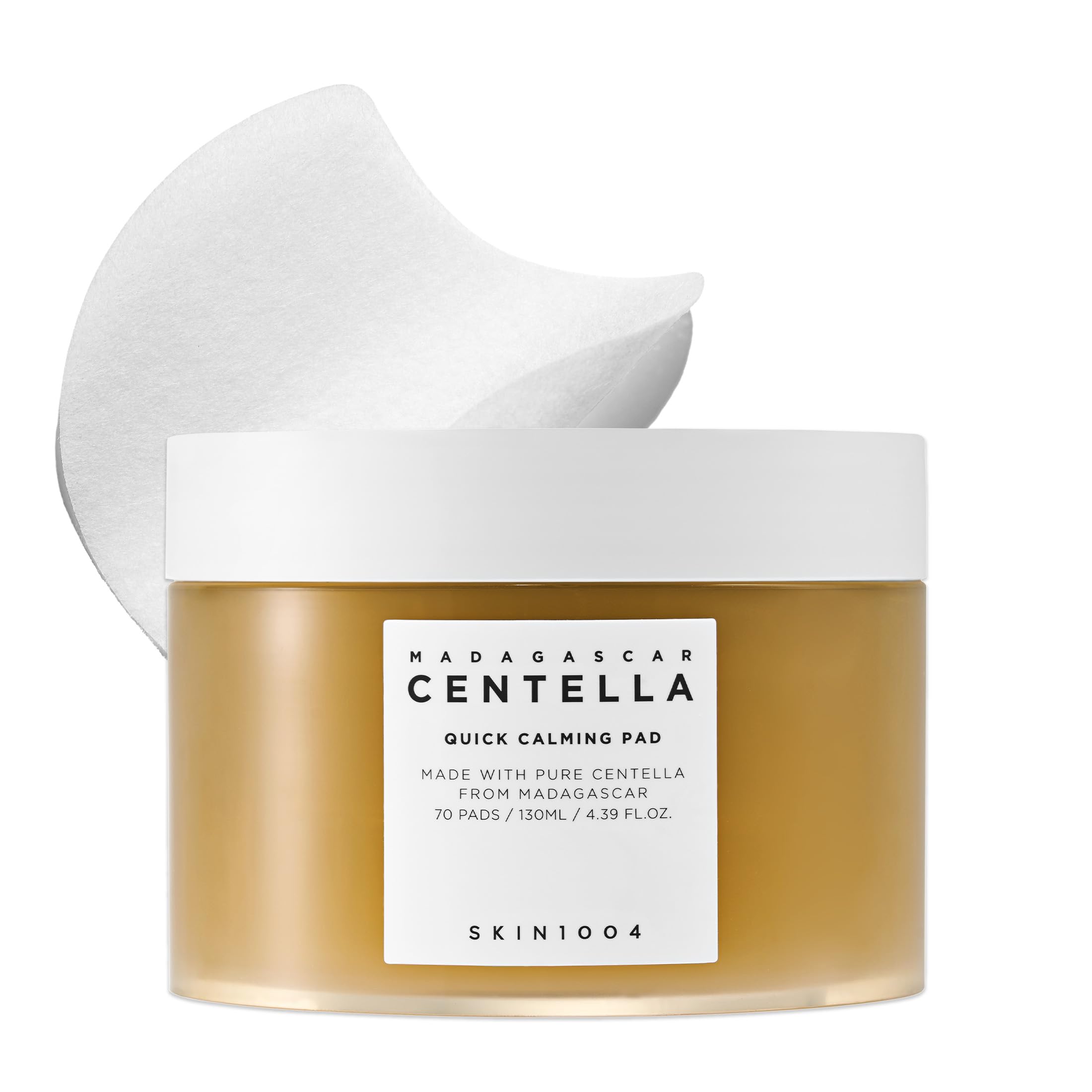 SKIN1004 Centella Quick Calming Pad, 70 Pads, Korean Face Toner Pad with Madagascar Centella Asiatica & Hyaluronic Acid, Hydrating & Soothing Facial Toner Pads for Gentle Exfoliation, Korean Skin Care