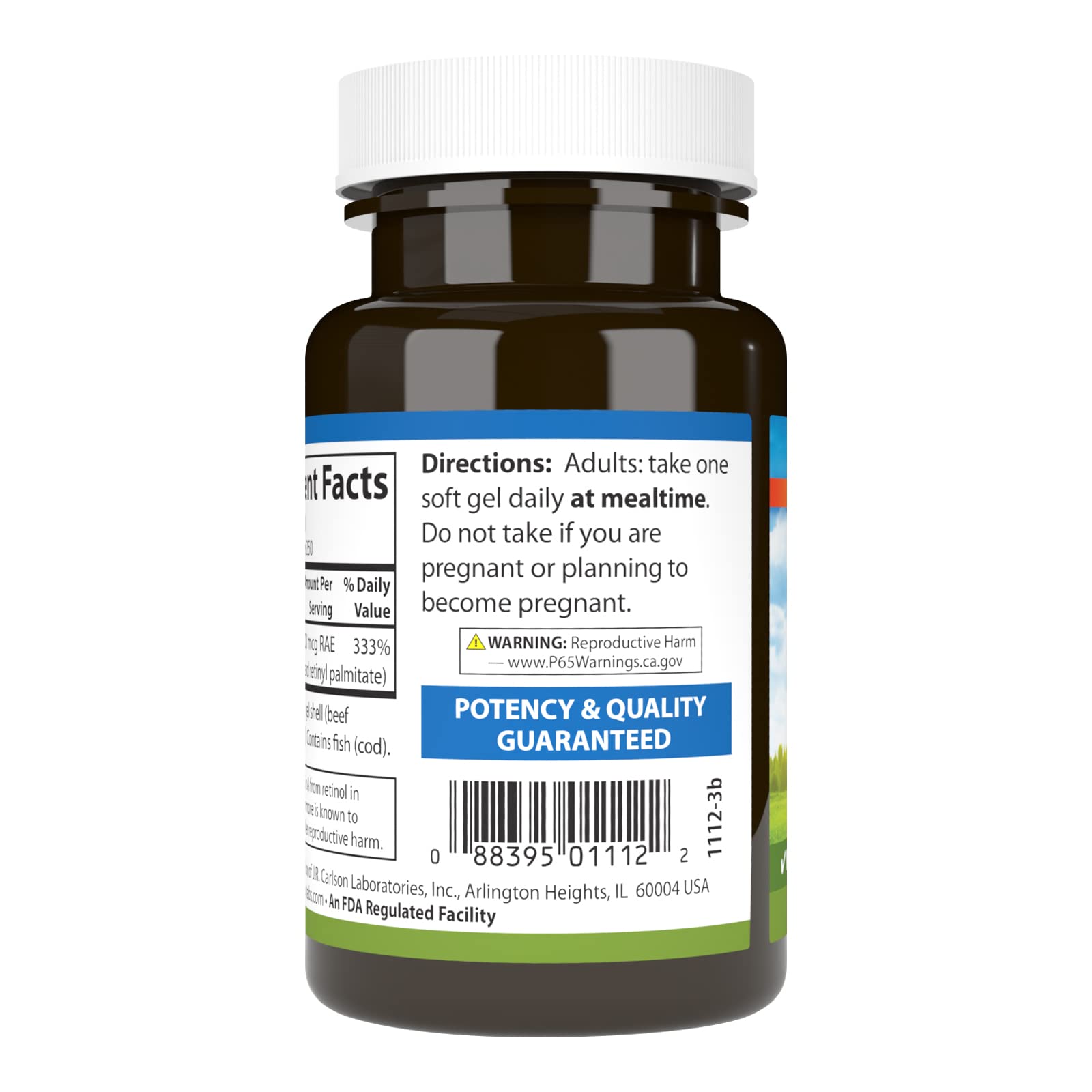 Carlson Vitamin A, 10000 IU (3000 mcg RAE), Vision Health, 250 Softgels
