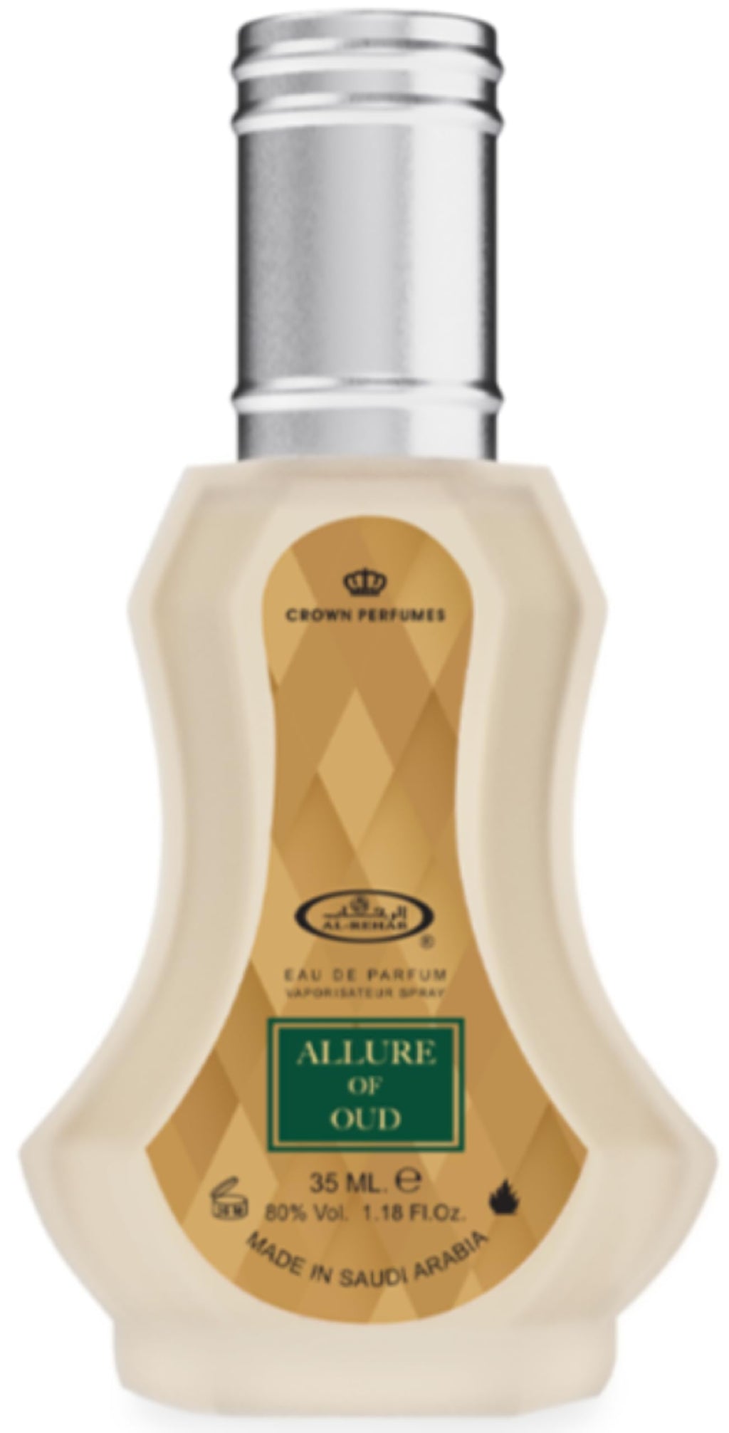 Al-Rehab Allure of Oud – Woody, Smoky, Amber – Eau de Parfum Spray Long-Lasting Fragrance for Unisex, 1.18 Ounce / 35ml