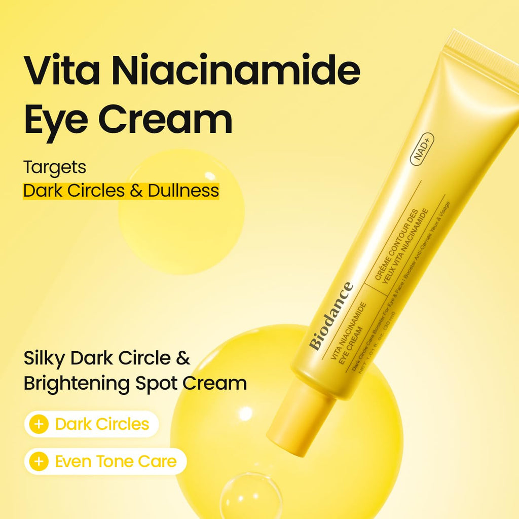 BIODANCE Vita Niacinamide Eye Cream, Under Eye Cream for Dark Circle and Dark Spots, Revitalizing, Brightening, Tone-evening, Self Care Gifts for Women, Korean Skin Care | 1.01 fl.oz