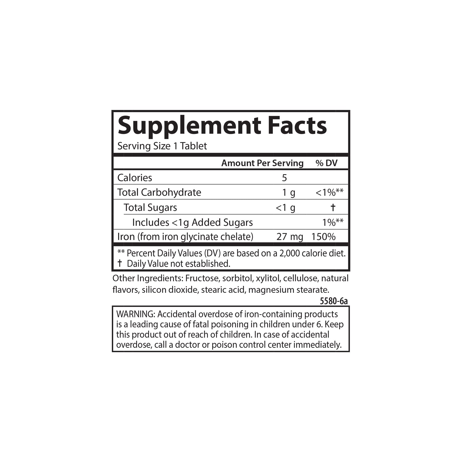 Carlson Chewable Iron, 27 mg, Superior Absorption, 30 Chewable Tablets