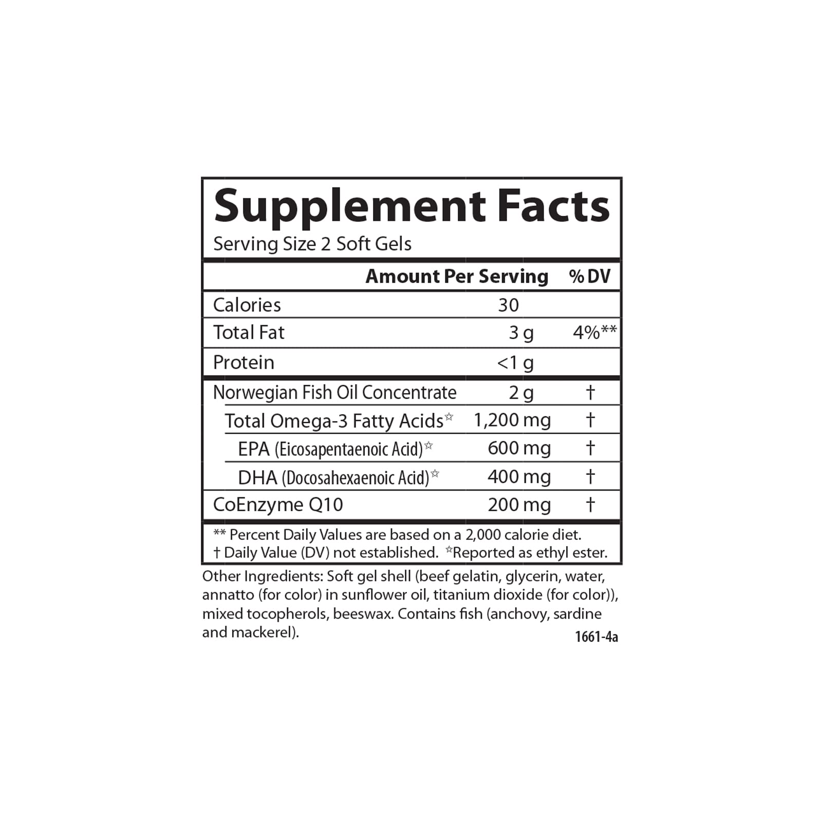 Carlson Super Omega-3 Gems + CoQ10, 1200 mg, Omega-3s, 60 Softgels